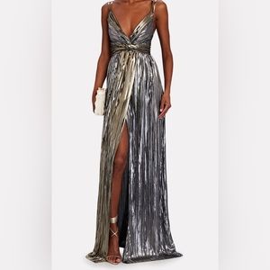 SABINA MUSAYEV Kaia Two-Tone Lamé Maxi Dress